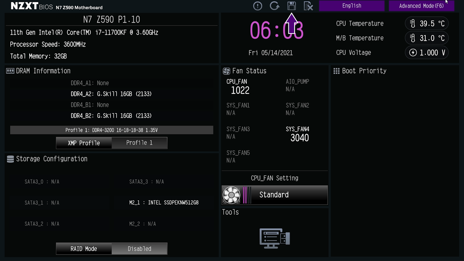 Enabling XMP for the N7 Z590 – NZXT Support Center