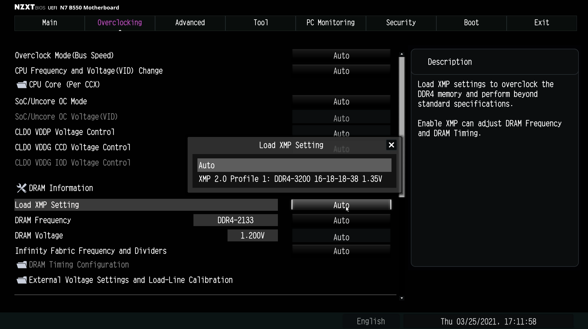 Enabling XMP for the N7 B550 – NZXT Support Center